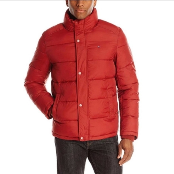 🦋Tommy Hilfiger RED Puffer Jacket Coat NWT - Picture 9 of 10